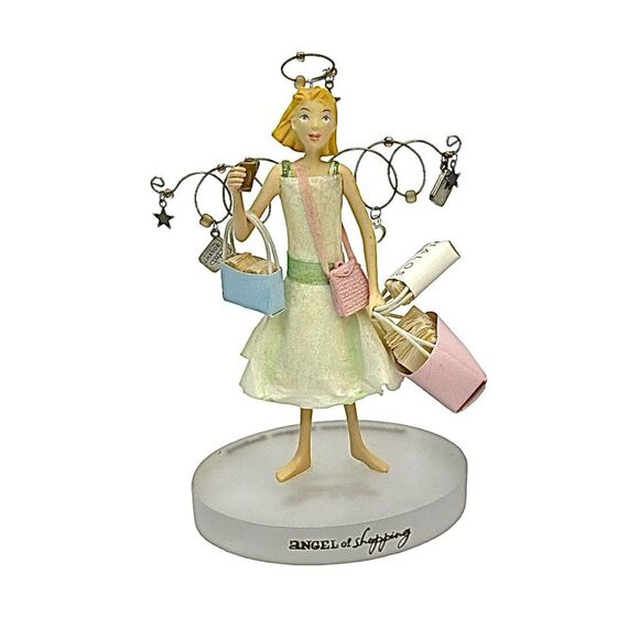 Angel of Shopping Figure Hallmark Bargain Credit Card Charms Bags Stars Halo - Picture 1 of 5